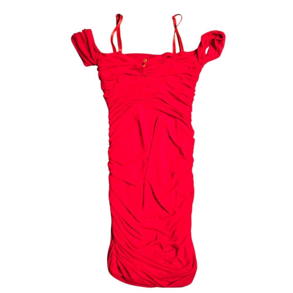 Sugar Thrillz Red Light Special Ruched Dress Size: M